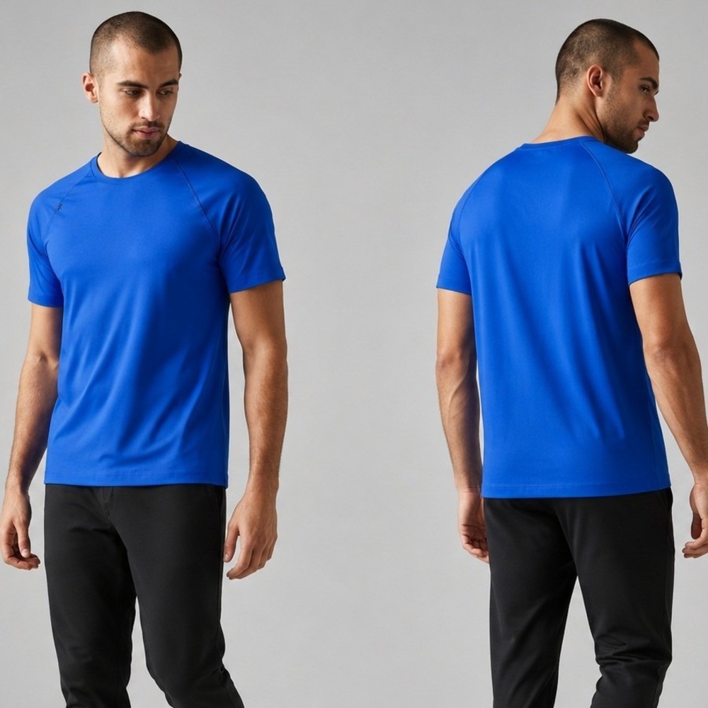 Rhone Reign Short Sleeve T-Shirt Mens Medium Blue Performance Training Athletic